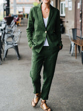 Load image into Gallery viewer, Comfortable Loose Lapel Top and Trousers Women's Suit