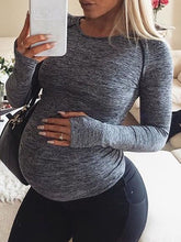 Load image into Gallery viewer, High Stretch and Soft Close-fitting Yoga Casual Top for Pregnant Women