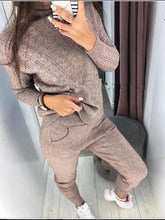 Load image into Gallery viewer, Women Fashion And Slim Pullover Thick Sweater And Pants Two-piece Suit
