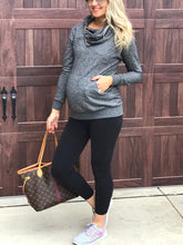 Load image into Gallery viewer, High Neck Zipper Ppocket Sweater Maternity Tops
