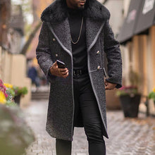 Load image into Gallery viewer, Grey Lapel Thick Fur Collar Men's Coats