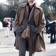 Load image into Gallery viewer, Men's Fashion Lapel Check Coat