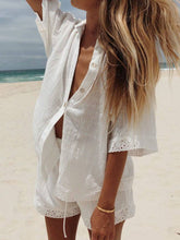 Load image into Gallery viewer, Holiday Cardigan Cotton and Linen Leisure Suit