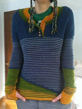 Load image into Gallery viewer, Ethnic Style Color-block Knitted Sweater
