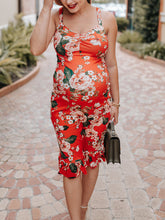 Load image into Gallery viewer, Floral Fish Tail Slim Festival Maternity Dress