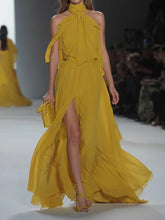 Load image into Gallery viewer, Chiffon Halter Sleeveless Split Women's Suit