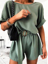 Load image into Gallery viewer, Fashion Casual Short Suit with Belt