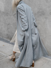 Load image into Gallery viewer, Blue Stand-Up Collar Super Long Women's Coats