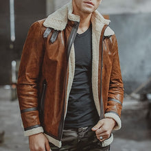 Load image into Gallery viewer, Detachable Fur Collar Fur Biker PU Coat Men's Jackets
