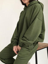 Load image into Gallery viewer, Fall/Winter Women Comfortable Loose Hooded Sweatshirt And Pants Two-piece Suit