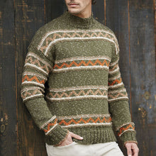 Load image into Gallery viewer, Curve Print Striped Knitted Men's Sweaters