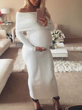 Load image into Gallery viewer, Maternity Casual Solid Color Knitted Slim Dress