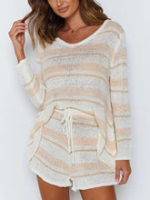 Load image into Gallery viewer, Striped Knitted Casual Simple Women's Suit