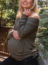 Load image into Gallery viewer, Gray Casual Knitted Maternity Top