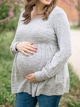 Load image into Gallery viewer, Casual And Comfy Long Sleeve Round Neck Solid Color Top For Pregnant Women