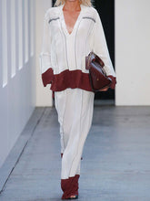 Load image into Gallery viewer, Loose Stripes Home Deep V Women's Suits
