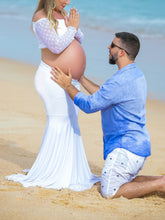 Load image into Gallery viewer, Lace Shoulder Slim Fit Photo Maternity Dress
