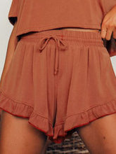Load image into Gallery viewer, Casual Loose T-shirt and Ruffle Shorts Set