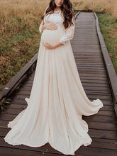 Load image into Gallery viewer, Chiffon Lace Stitching Mopping Maternity Dress