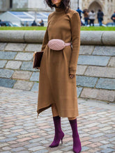 Load image into Gallery viewer, Fashion High Neck Knitted Dress