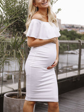 Load image into Gallery viewer, Solid Slim Strapless Party Maternity Dress