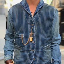 Load image into Gallery viewer, Denim Striped Pocket Casual Men's Tops