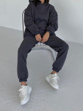 Load image into Gallery viewer, Casual Sports Hooded Top and Trousers Set