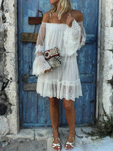 Load image into Gallery viewer, One-Shoulder Lace Long Sleeves Women's Dress