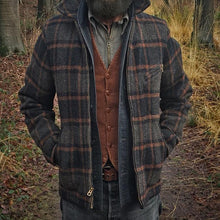 Load image into Gallery viewer, Autumn and Winter Woolen Check Men's Zipper Jacket