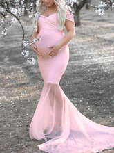 Load image into Gallery viewer, Strapless Slim Sexy Tail Maternity Dress
