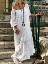 Load image into Gallery viewer, Strapless Long Lace Holiday Women's Dress