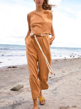Load image into Gallery viewer, Cotton Vest Sleeveless Casual Women's Suit
