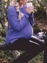 Load image into Gallery viewer, Maternity Wear Casual And Comfortable Solid Color Knitted Round Neck Sweater