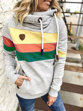 Load image into Gallery viewer, Blended Stitching Drawstring Women's Tops