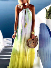 Load image into Gallery viewer, Fashion Color Matching Big Swing Suspender Dress