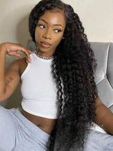 Load image into Gallery viewer, Fashion Black Big Wave Fiber Wig
