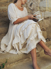 Load image into Gallery viewer, Women's Multilayer Lace Linen Dress