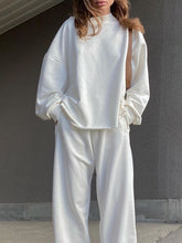 Load image into Gallery viewer, Autumn and Winter Solid Color Loose Pullover Top and Trousers