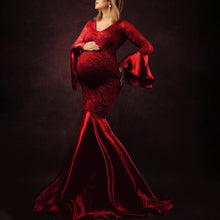 Load image into Gallery viewer, Lace Satin Maternity Dress Maternity Wedding Dress