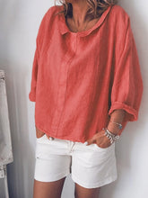 Load image into Gallery viewer, Women's Casual Long Sleeve Blouse And Shorts Suit