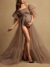 Load image into Gallery viewer, Pure color tulle fashionable And sexy Maternity Dress