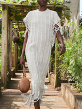 Load image into Gallery viewer, Fringed Trim Over The Knee Women's Dresses