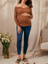 Load image into Gallery viewer, Maternity Button Front Off Shoulder Top