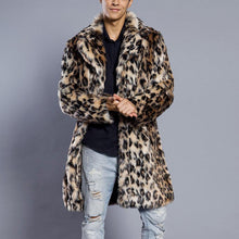 Load image into Gallery viewer, Men's Warm Leopard Coat Mid-Length Casual Jacket