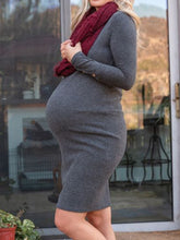 Load image into Gallery viewer, Fashion Turtleneck Solid Color Slim Kintted Dress For Pregnant Woman