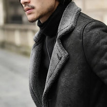 Load image into Gallery viewer, Mid-Length Leather Trench Coat Thickened Men