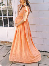 Load image into Gallery viewer, Pure Color Casual Short-Sleeved Maternity Dress