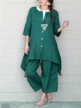 Load image into Gallery viewer, Women's Casual Solid Color Buttoned Linen Suit