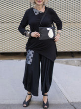 Load image into Gallery viewer, Ladies Fashion Casual Polka Dot Design Top And Cotton Comfortable Pants Suit