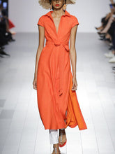 Load image into Gallery viewer, V-neck Belted Fashion Dress